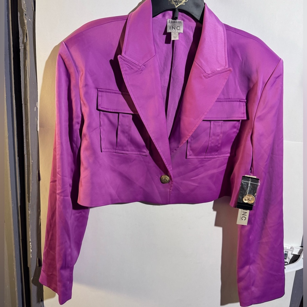 INC International Concepts Women's Vibrant Purple Blazer